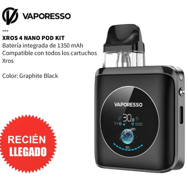 VAPORESSO XROS 4 NANO – NUEVA PANTALLA REDONDA